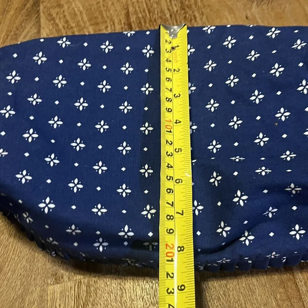 LONGABERGER Heritage Blue UP Ruffle BASKET LINERS Two Size Set